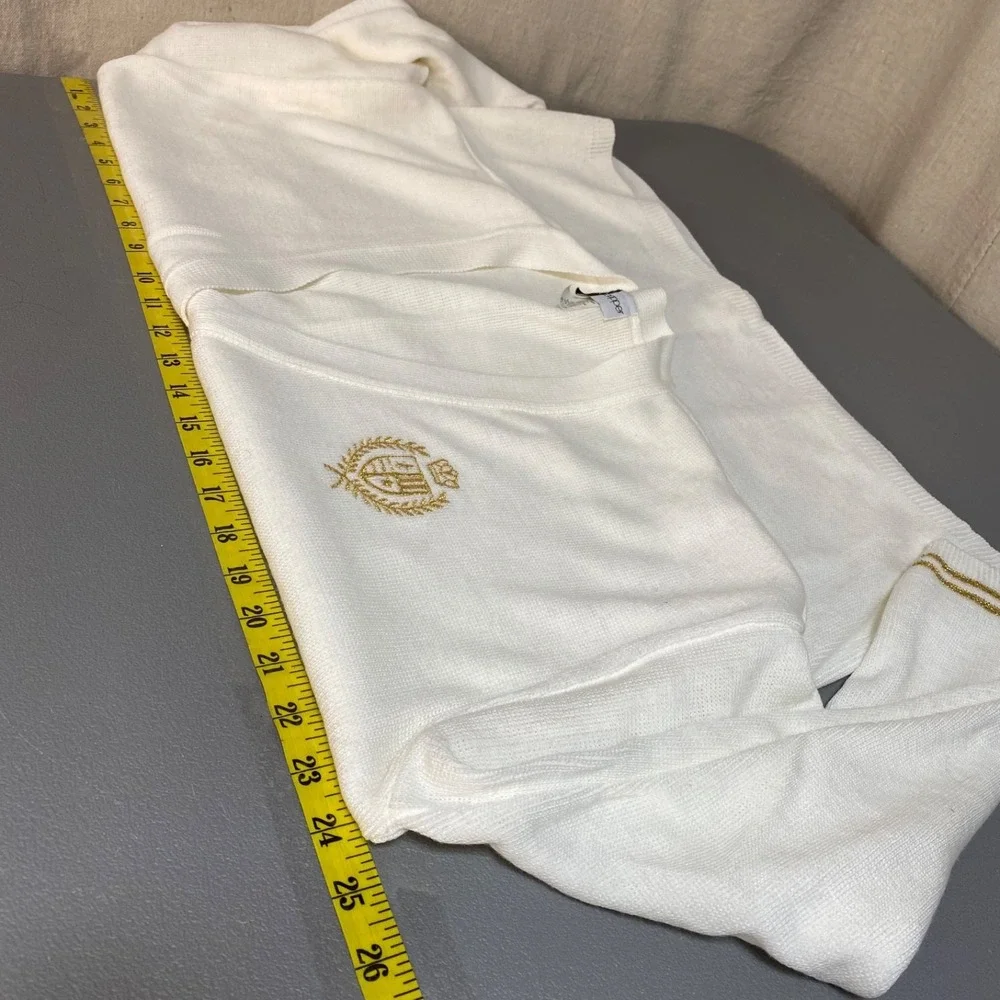 Vintage Womens Preppy Button Up Cardigan Size M Tennis Prep Old Money Crest Twee - Picture 9 of 11
